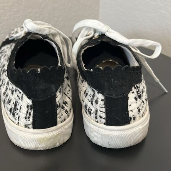 JACK ROGERS Teagan Sneakers Black and White Tweed, Size 8.5 - Picture 6 of 10